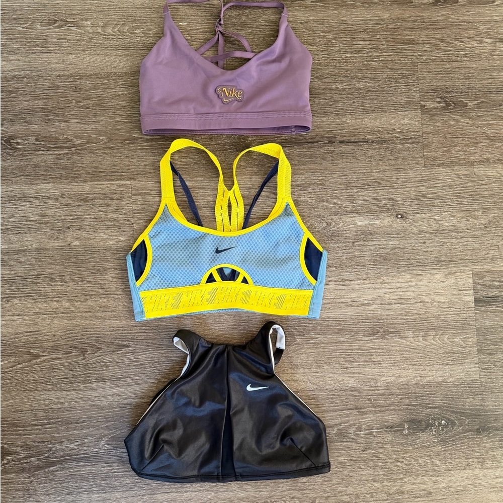 Nike Sports Bra Trio - Lavender, Yellow, Black - Picture 1 of 8